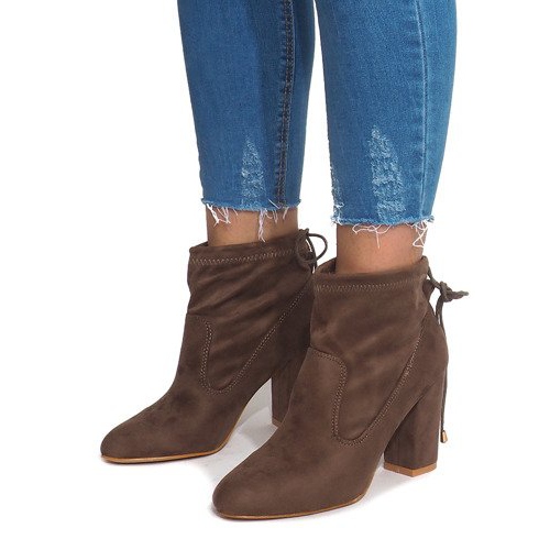 Velúr csizma egy poszton 88-45 Khaki sokszínű zöld