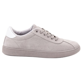 Ideal Shoes Szürke fűzős cipő