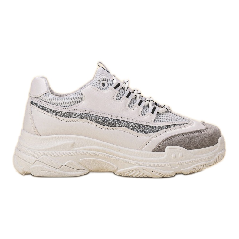 SHELOVET Cipők csillogással fehér szürke