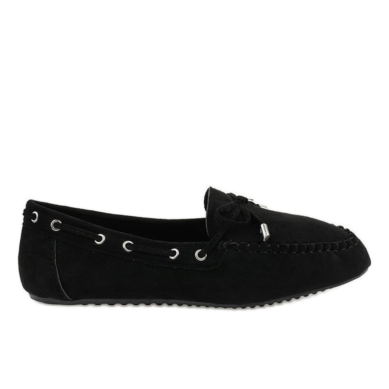 Fekete mokaszin balerinák íjjal XW9100