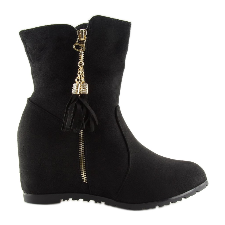 Fekete Fekete ékcsizma AB02-36 Fekete