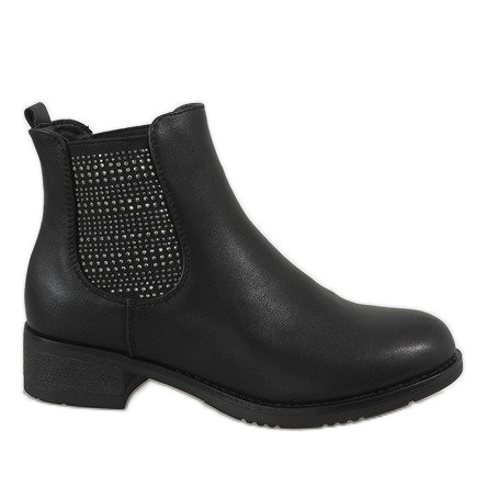 Kayla Shoes Fekete szigetelt magas sarkú csizma 88053