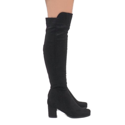 Fekete velúr csizma a H306 oszlopon