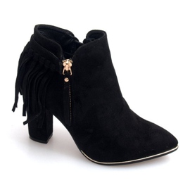 Velúr magas sarkú csizma A989 fekete