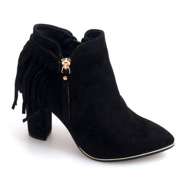 Velúr magas sarkú csizma A989 fekete