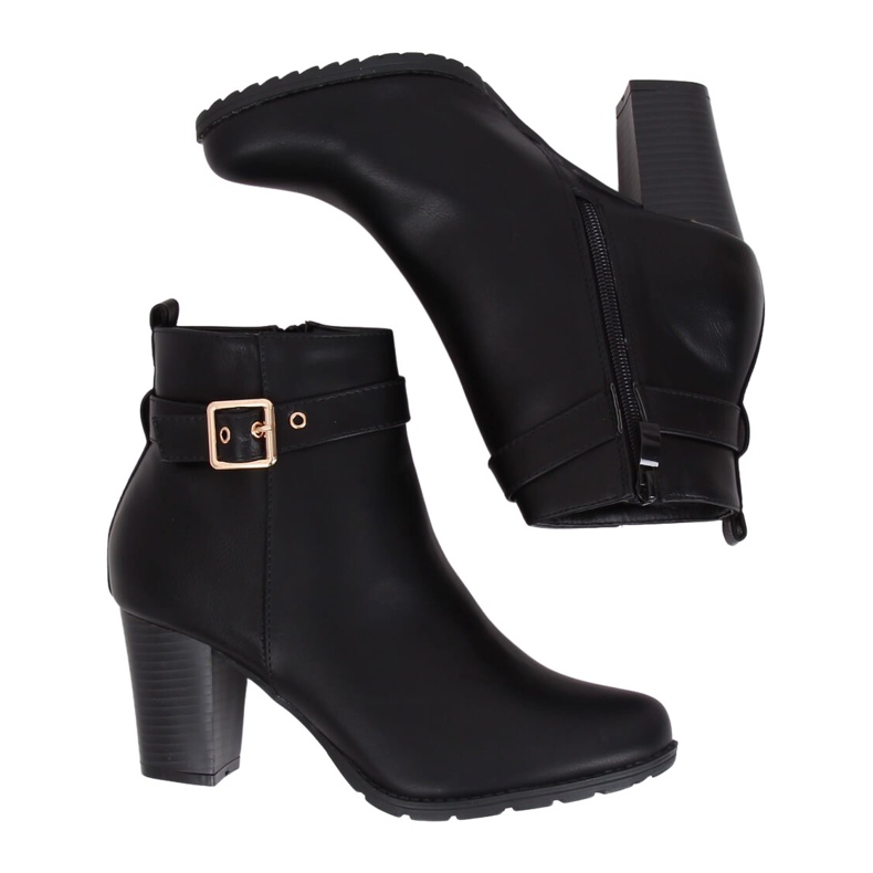 Fekete magas sarkú csizma F169 Fekete