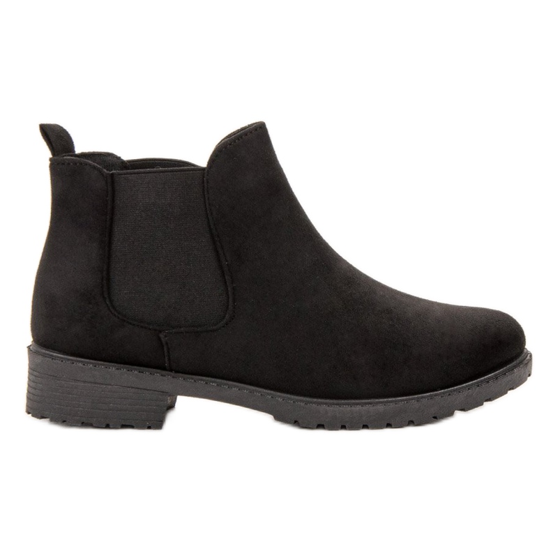 SHELOVET Fekete velúr Jodhpur csizma