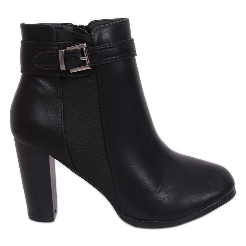 Fekete F815-2 Fekete magas sarkú csizma