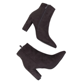 Szürke magas sarkú csizma NS039P Szürke