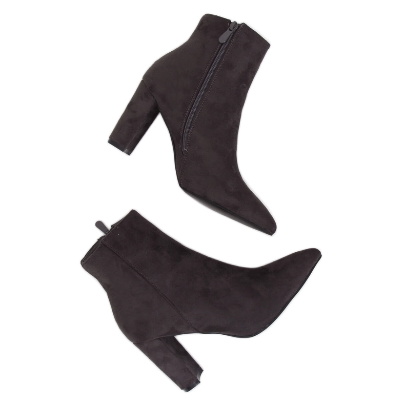 Szürke magas sarkú csizma NS039P Szürke Szürke magas sarkú csizma NS039P Szürke