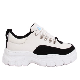 Fekete-fehér magas talpú cipő PF5329 Fekete Fekete-fehér magas talpú cipő PF5329 Fekete