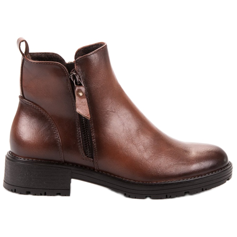 Vinceza Alacsony bokacsizma cipzárral barna