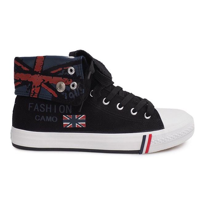 Fekete 1510-1 magas tornacipő