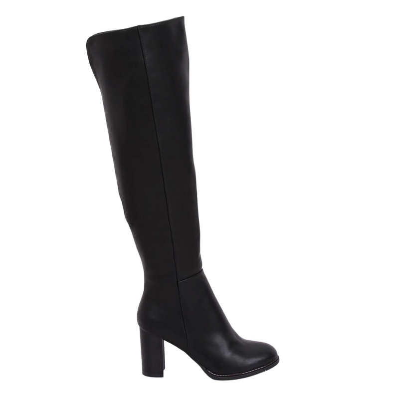 Térdig érő csizma az oszlopon fekete F128 Fekete