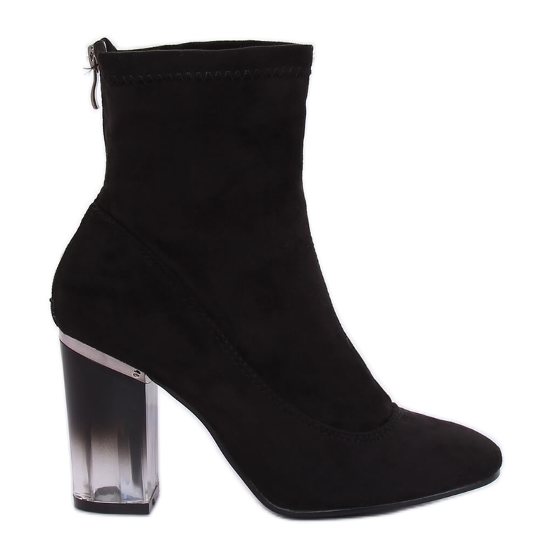 Fekete magas sarkú csizma H8-93 Fekete