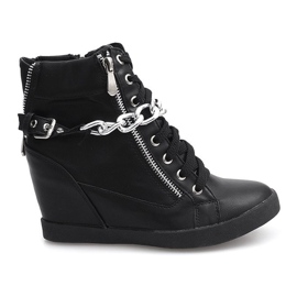 Cipő Cipők On Wedge 8089 Black fekete