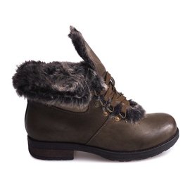 Meleg csizma Jodhpur csizma Fur X467 Green sokszínű zöld