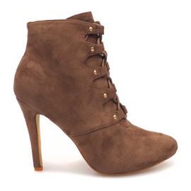 Csizma magas sarkú H253 Khaki sokszínű zöld