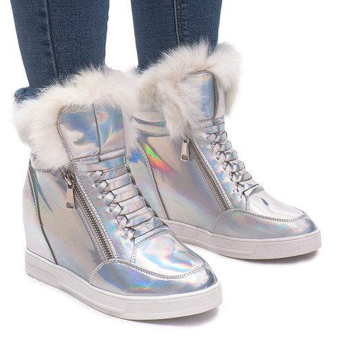 Meleg R-99 ezüst cipők szürke Meleg R-99 ezüst cipők szürke