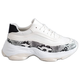 SHELOVET Snake Print Trainers fehér sokszínű