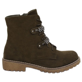 Zöld fűzős csizma H8-118 Zöld