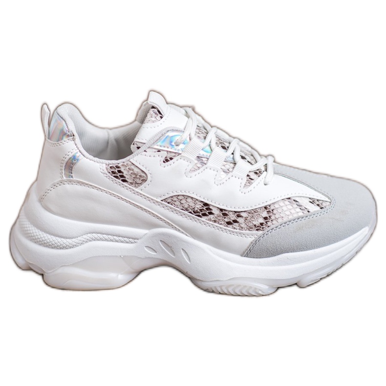 Kayla Snake Print kötött cipők fehér Kayla Snake Print kötött cipők fehér