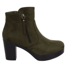 Zöld magas sarkú csizma 8B882 Zöld