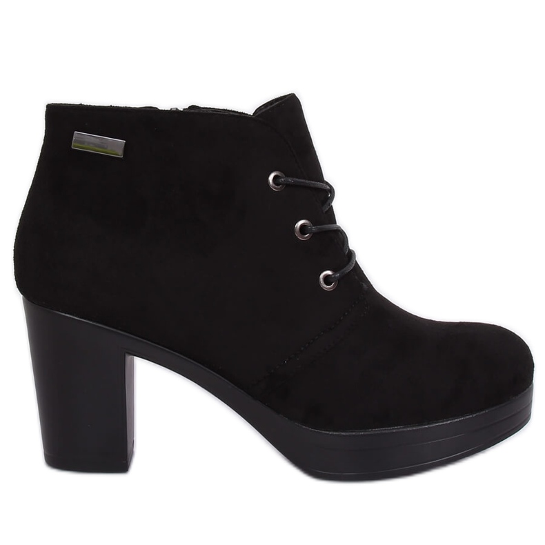 Fekete magas sarkú cipő 8B883 Fekete