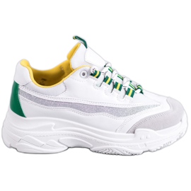 SHELOVET Fehér cipők csillogással