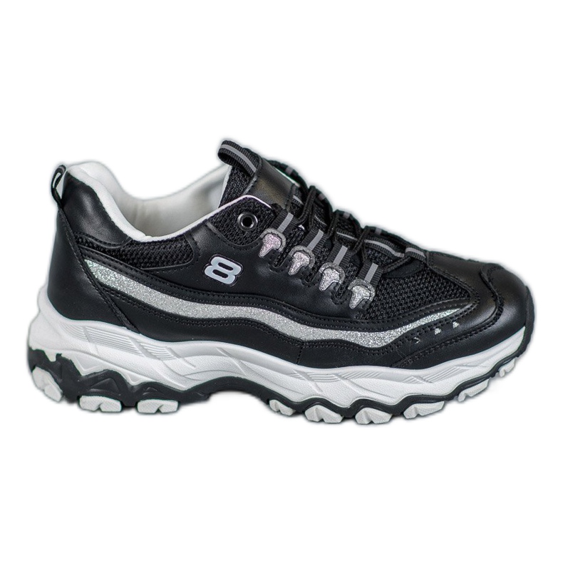 Yes Mile Cipők csillogással fekete