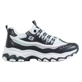 Yes Mile Cipők csillogással fehér fekete