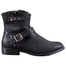 Groto Gogo Áttört csizmák csattal fekete Groto Gogo Áttört csizmák csattal fekete