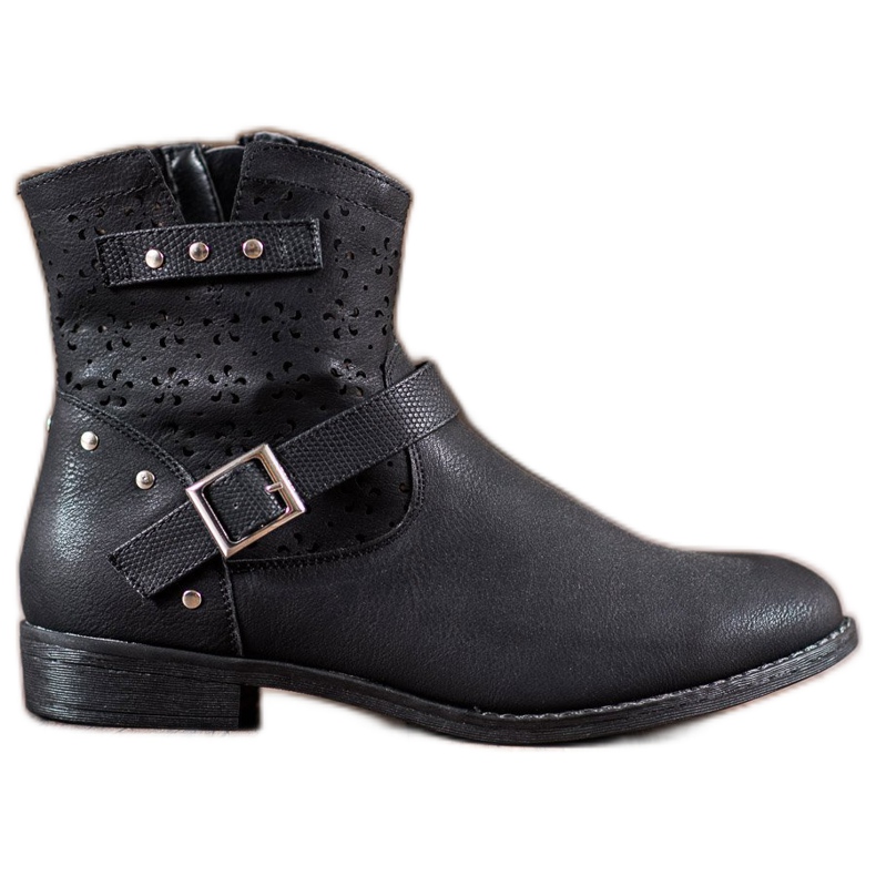 Groto Gogo Áttört csizmák csattal fekete