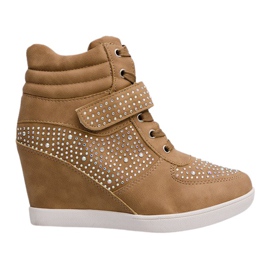 Cipők Cipők Ékcsizmák 3188 Khaki sokszínű zöld