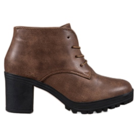 SHELOVET Fűzős csizma a platformon barna sokszínű