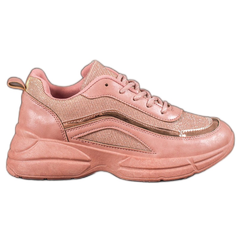 SHELOVET Fényes sportcipő rózsaszín