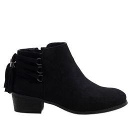 Fekete velúr szigetelt csizma SJ1819-1