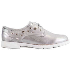 SHELOVET Fűzött cipő Eco bőrrel szürke