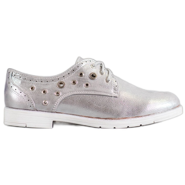 SHELOVET Fűzött cipő Eco bőrrel szürke