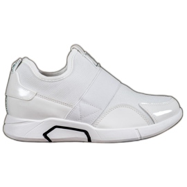 Ideal Shoes Divat Slip-On Cipők fehér Ideal Shoes Divat Slip-On Cipők fehér