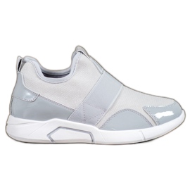 Ideal Shoes Divat Slip-On Cipők szürke Ideal Shoes Divat Slip-On Cipők szürke