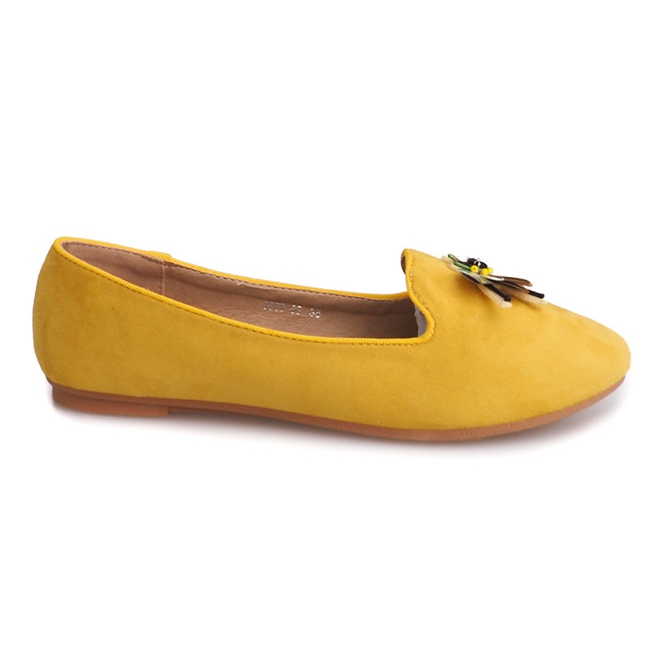 Velúr balerinák hajszállal 9988 Sárga