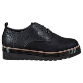 SHELOVET Cipő a kígyó nyomtatási platformon fekete