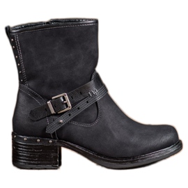 SHELOVET Magas csizma csattal fekete