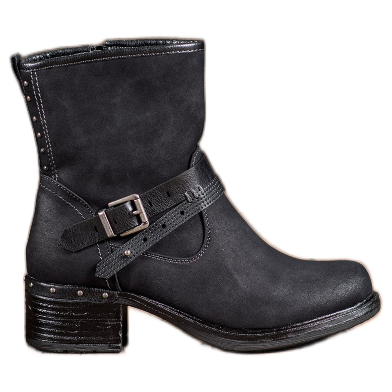 SHELOVET Magas csizma csattal fekete