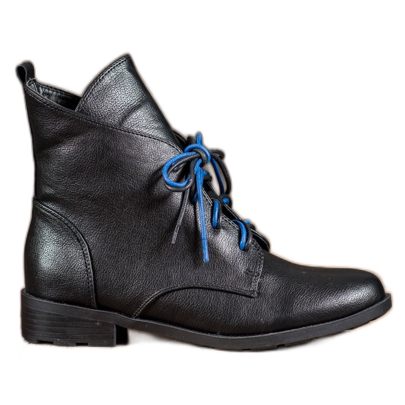 Filippo Fűzős csizma öko bőrrel fekete