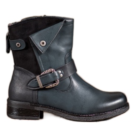 Super Me Csizma dekoratív csattal fekete sokszínű zöld