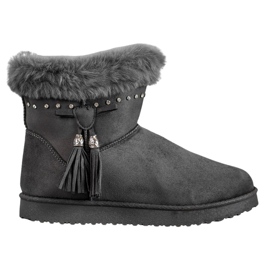 SHELOVET Mukluki Kristályokkal szürke