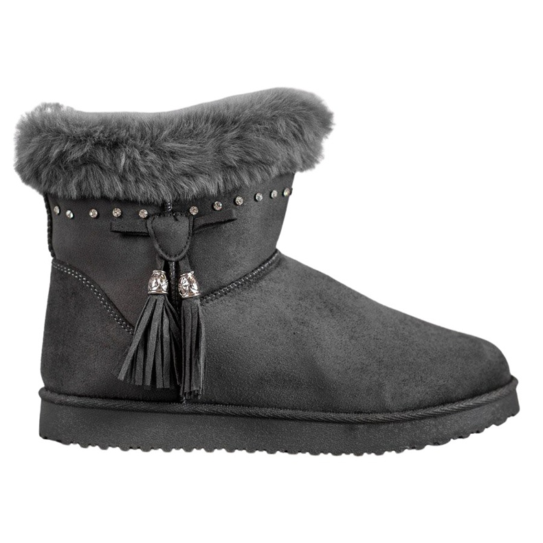 SHELOVET Mukluki Kristályokkal szürke