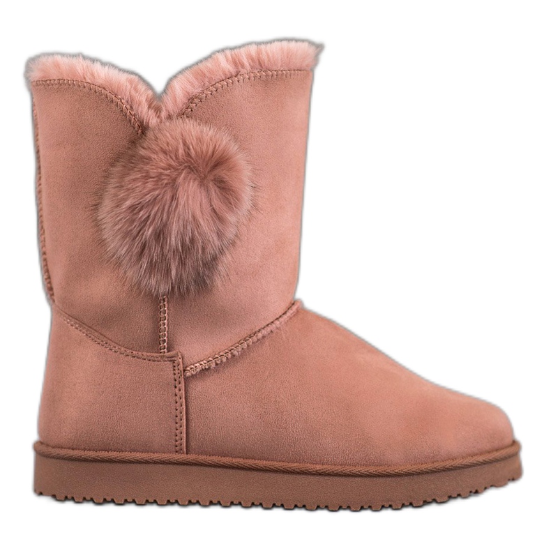 SHELOVET Mukluki Pompommal rózsaszín